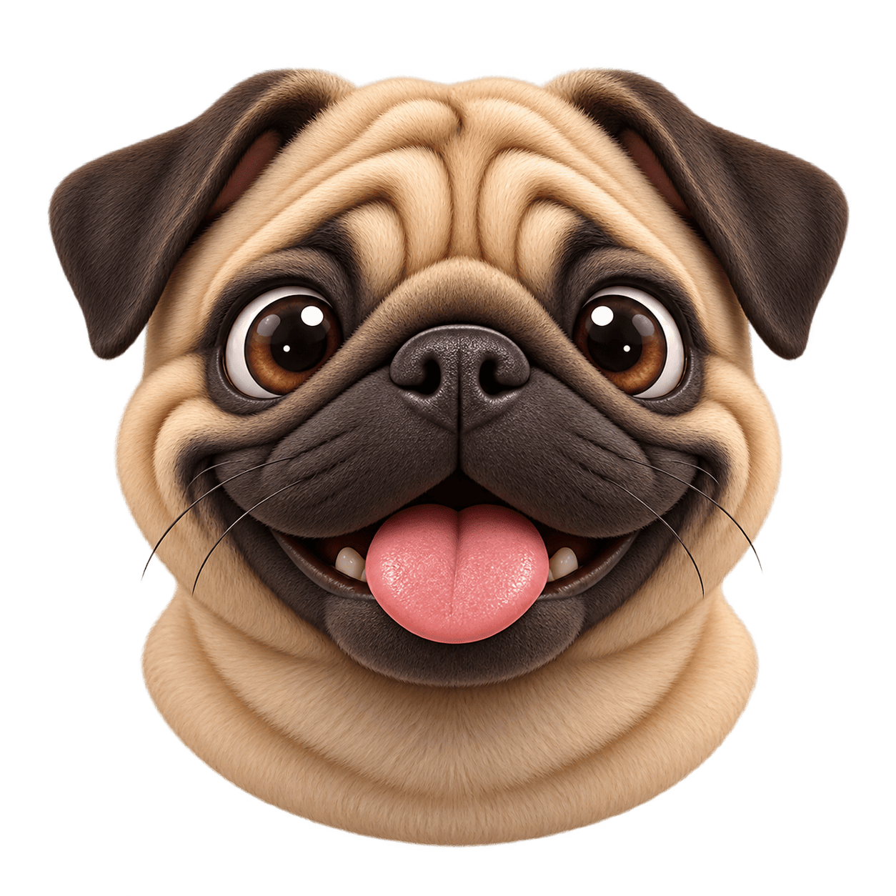 A cute pug mascot portrait